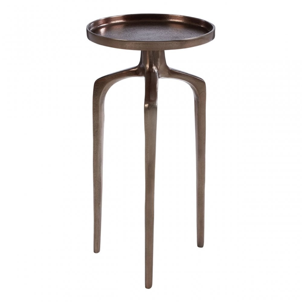 Diren Rough Bronze Finish Side Table, Aluminium, Bronze