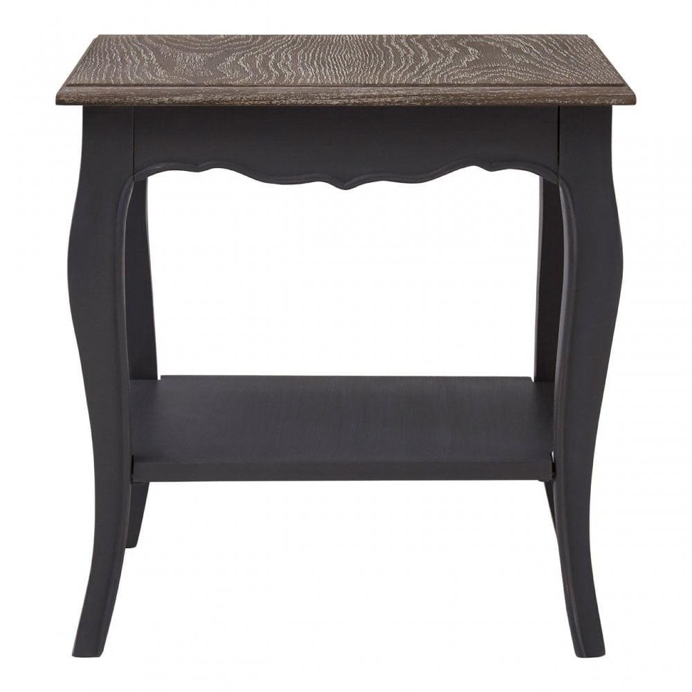 Charles Dark Grey Single Shelf Console Table, Bayur Wood, Oak Veneer, Grey