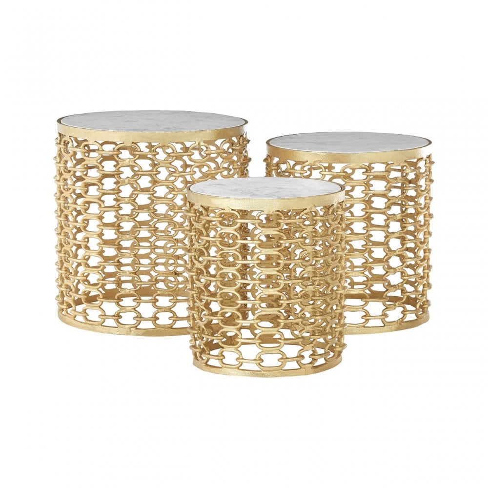 Hamish Side Tables, Aluminium, Stone