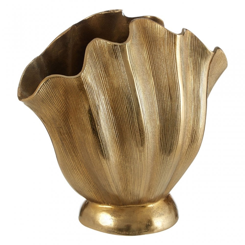 Estrella Large Fluted Vase, Gold