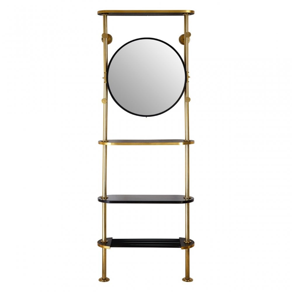 Hawkes Coat Stand, Aluminium, Marble, Mirrored Glass, Brass