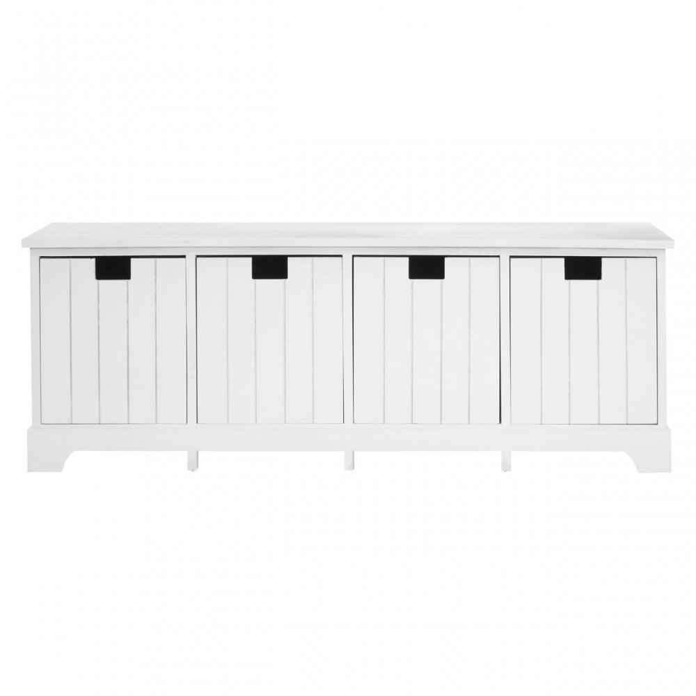 Fubb Drawer Bench, Paulownia Wood, White