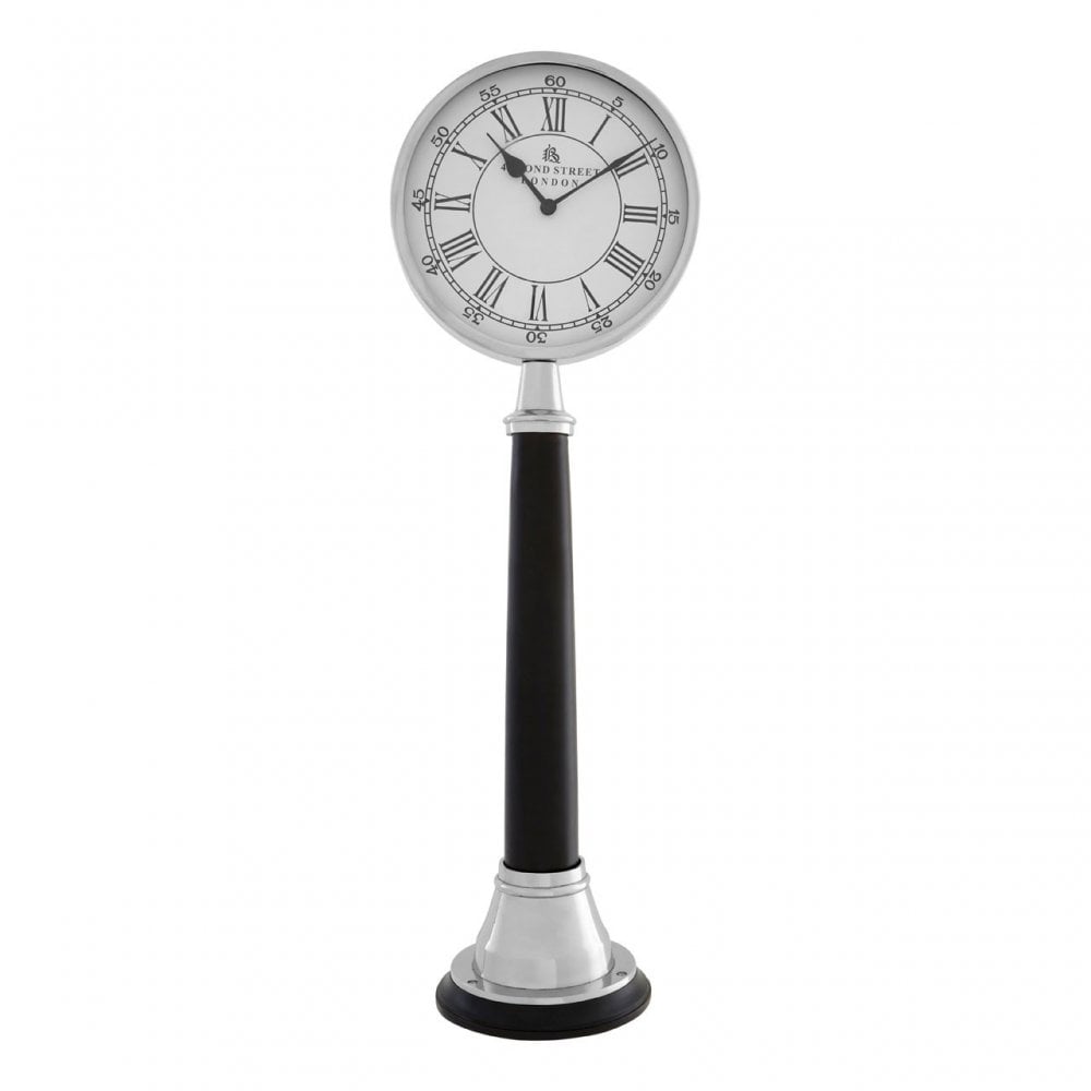 Tuskin Large Table Clock, Aluminium, Stainless Steel, Wood