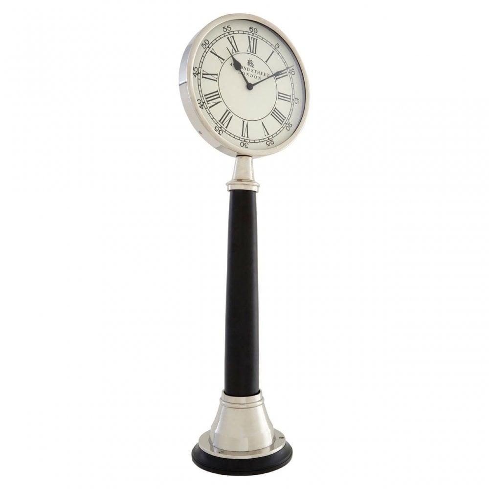 Tuskin Large Table Clock, Aluminium, Stainless Steel, Wood