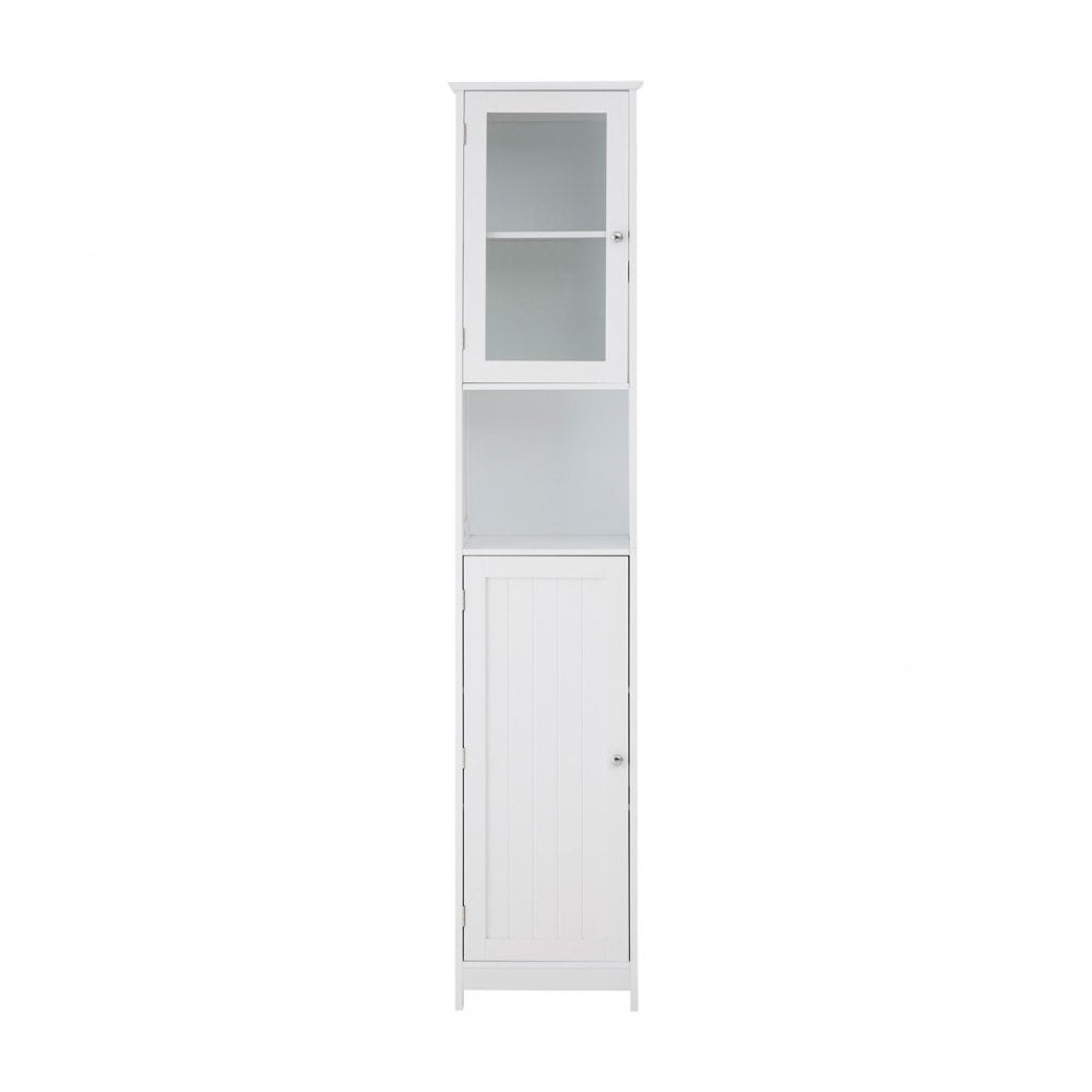 Floor Standing Tall Cabinet, Wood, White