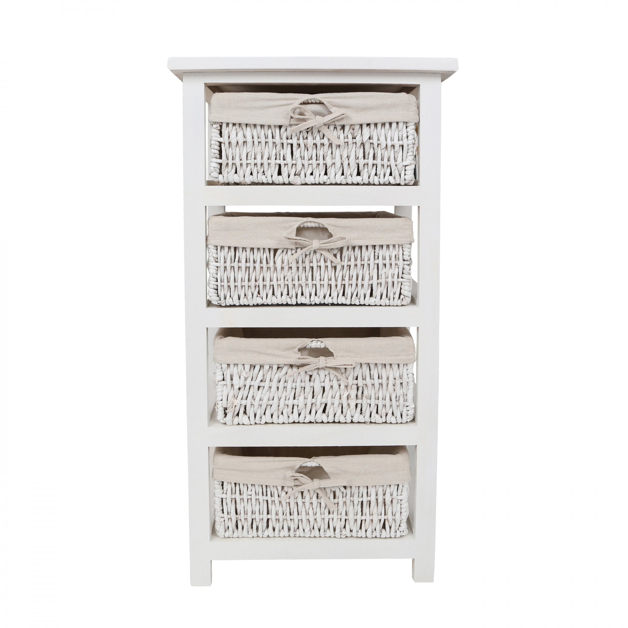 White Storage Unit, Paulownia Wood, Maize, White