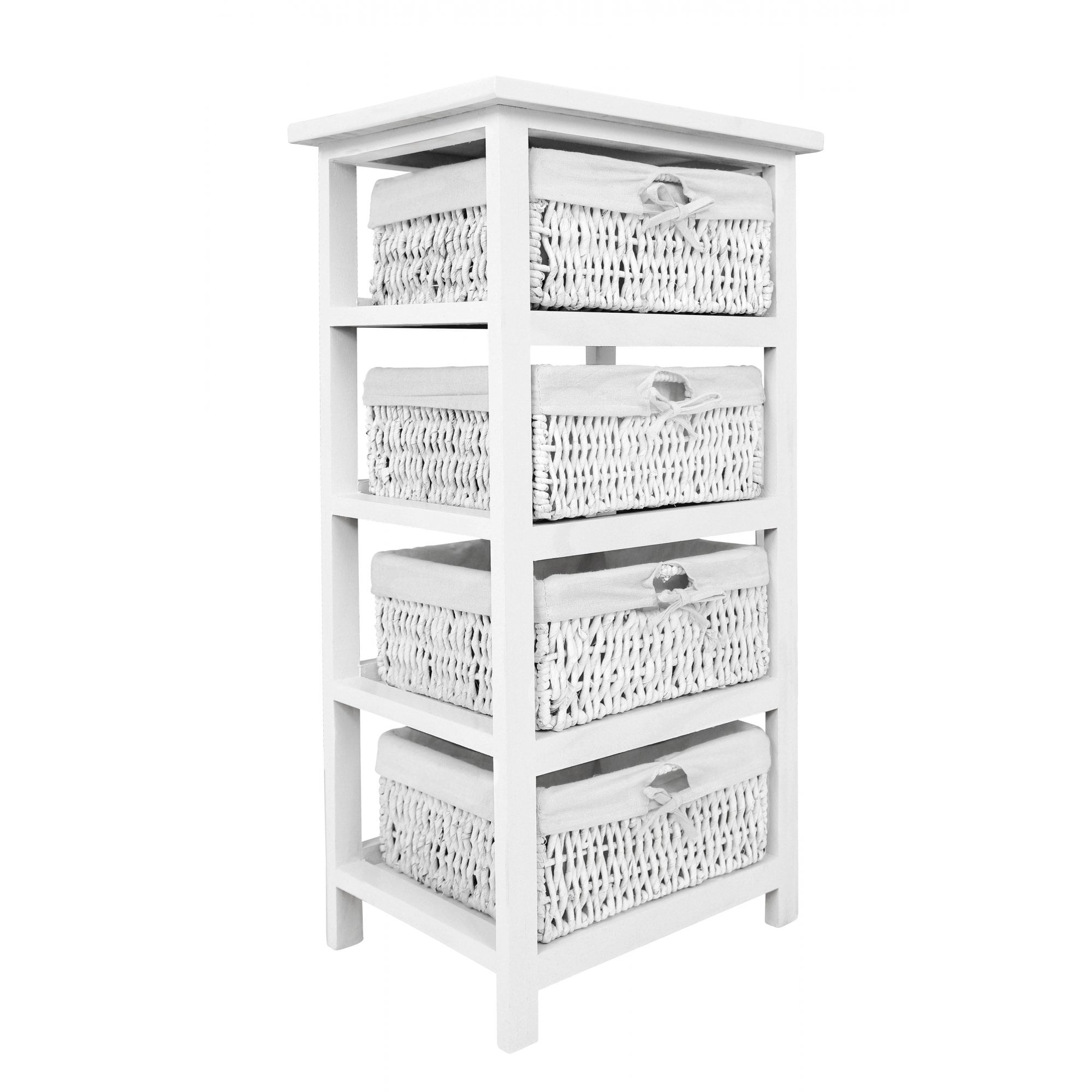 White Storage Unit, Paulownia Wood, Maize, White