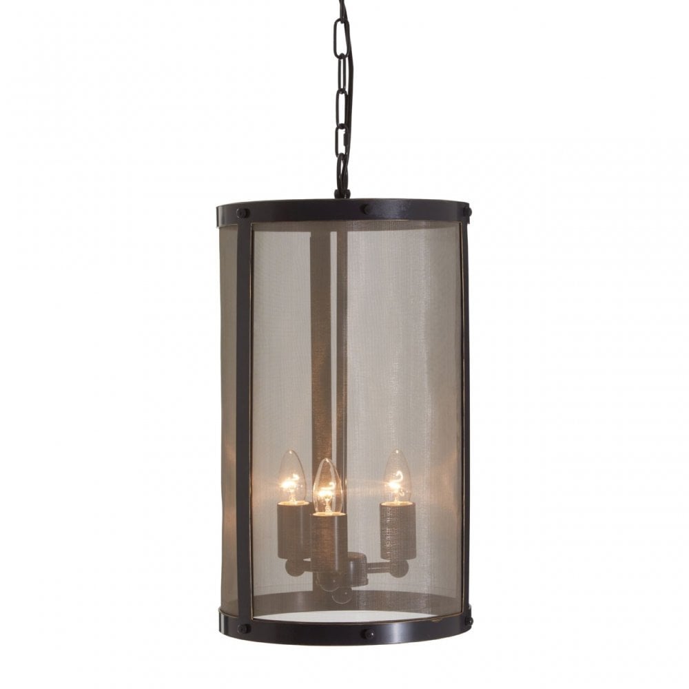 Townhouse Pendant Light, Gauze, Iron, Black