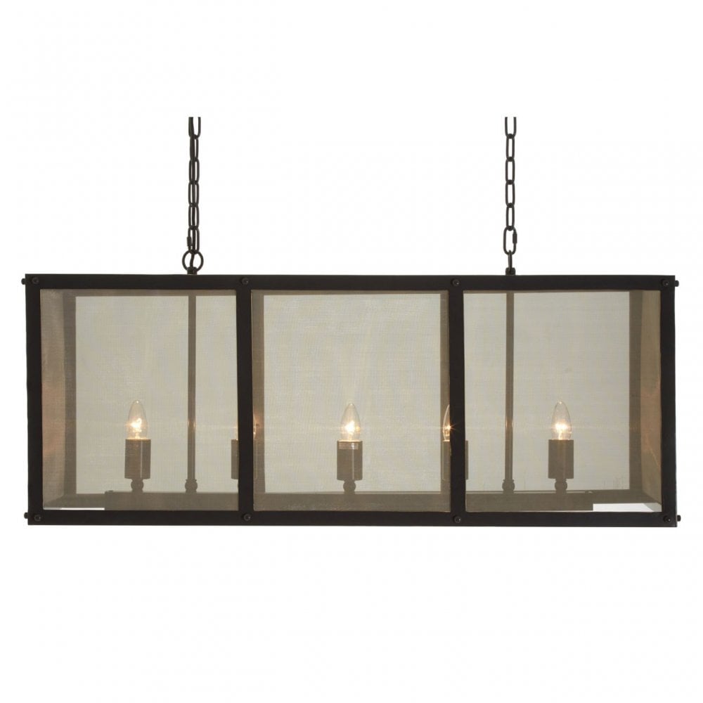 Townhouse Pendant Light, Gauze, Iron