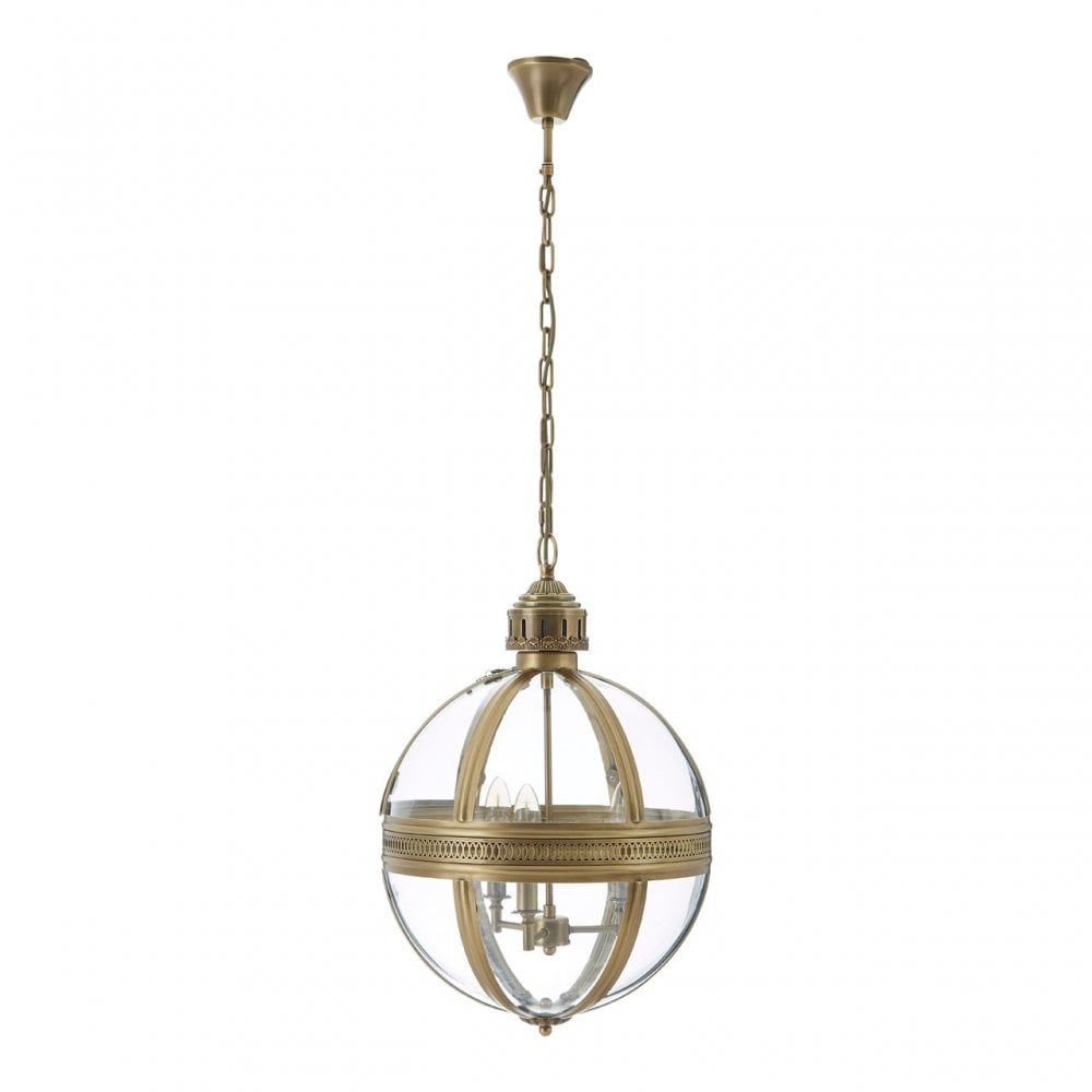 Townhouse Pendant Light, Glass, Iron, Brass