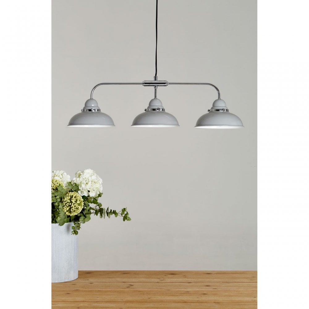 Jasper Pendant Light, Enamel, Grey