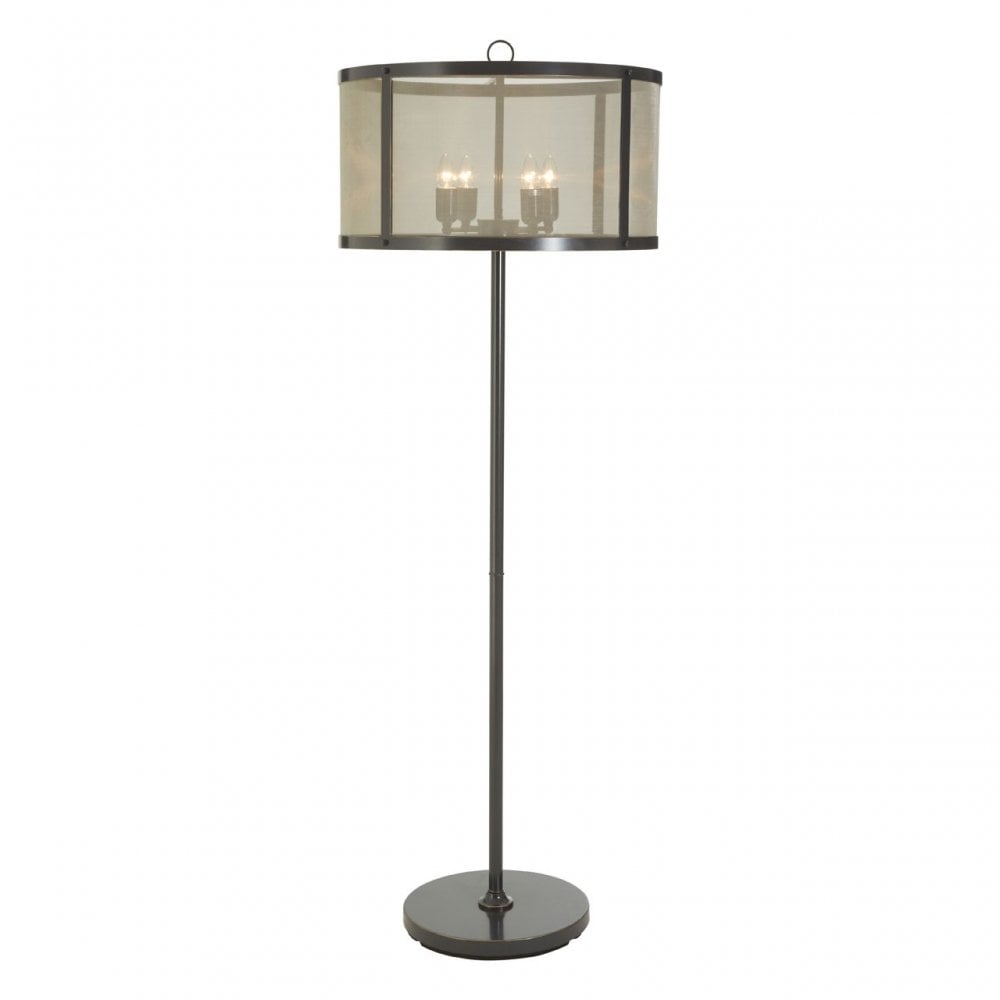 Townhouse Floor Lamp, Iron, Gauze, Black