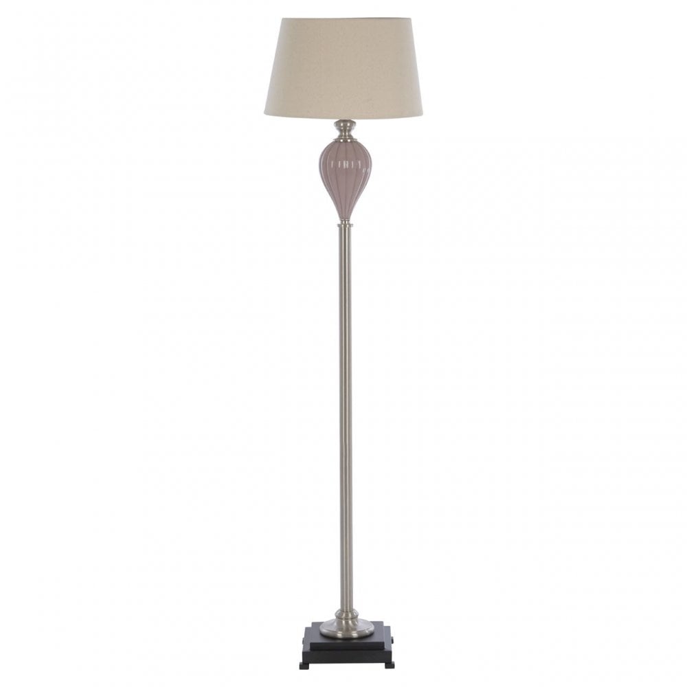 Ulalia Floor Lamp, Glass, Iron, Linen