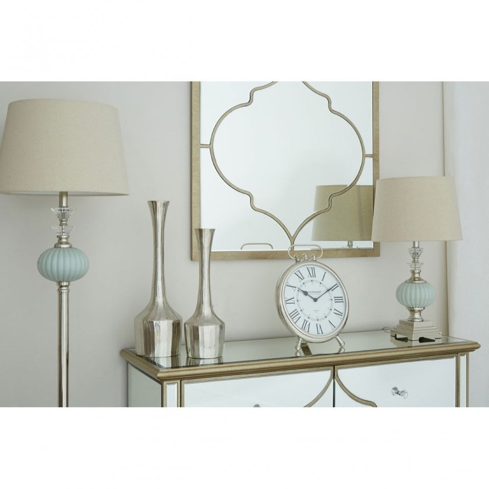 Ulyana Floor Lamp, Crystal, Glass, Iron, Linen