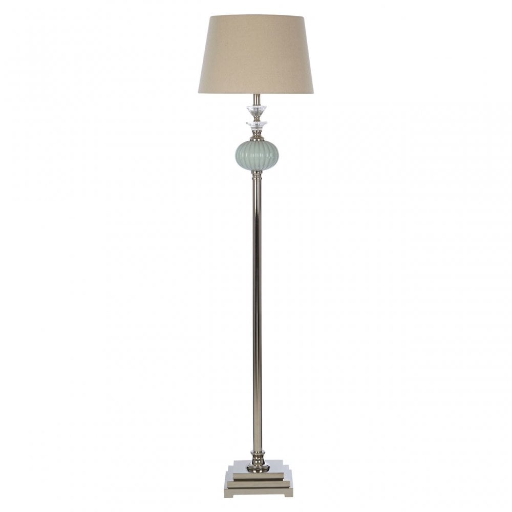 Ulyana Floor Lamp - EU Plug, Crystal, Glass, Iron, Linen