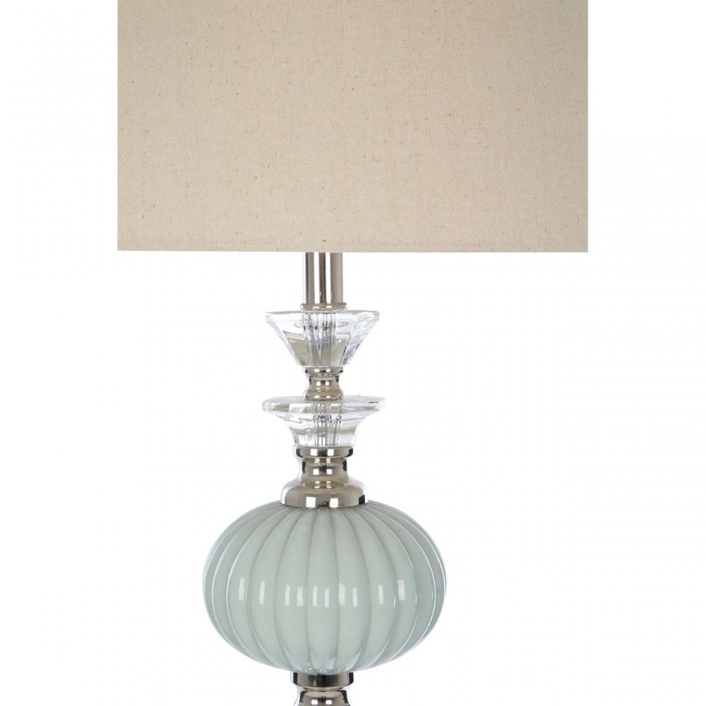 Ulyana Floor Lamp - EU Plug, Crystal, Glass, Iron, Linen