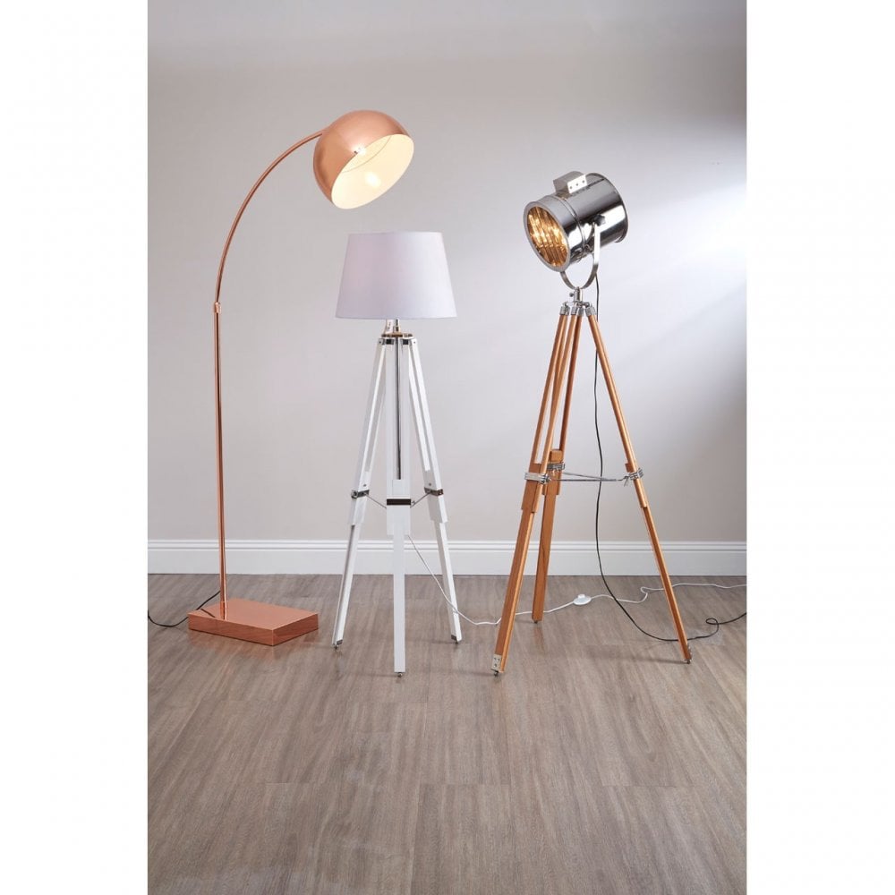 Jasper Floor Lamp - EU Plug, Fabric, White