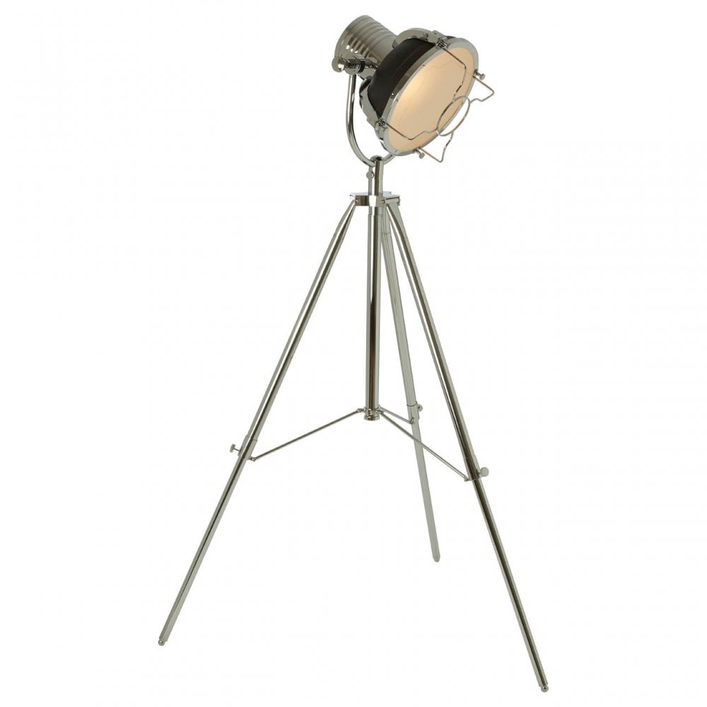 Sprocket Tripod Floor Lamp, Metal, Black