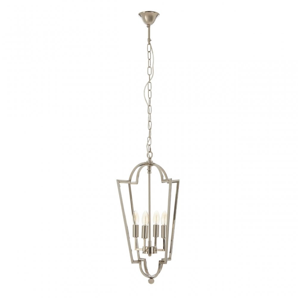 Venice Tapered Chandelier, Stainless Steel, Silver