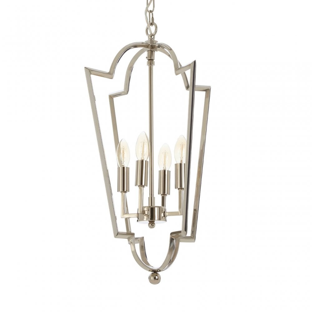 Venice Tapered Chandelier, Stainless Steel, Silver