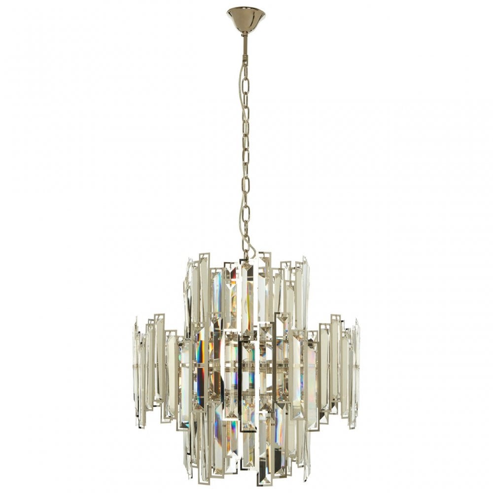 Kelona Small Chandelier, Crystal, Stainless Steel