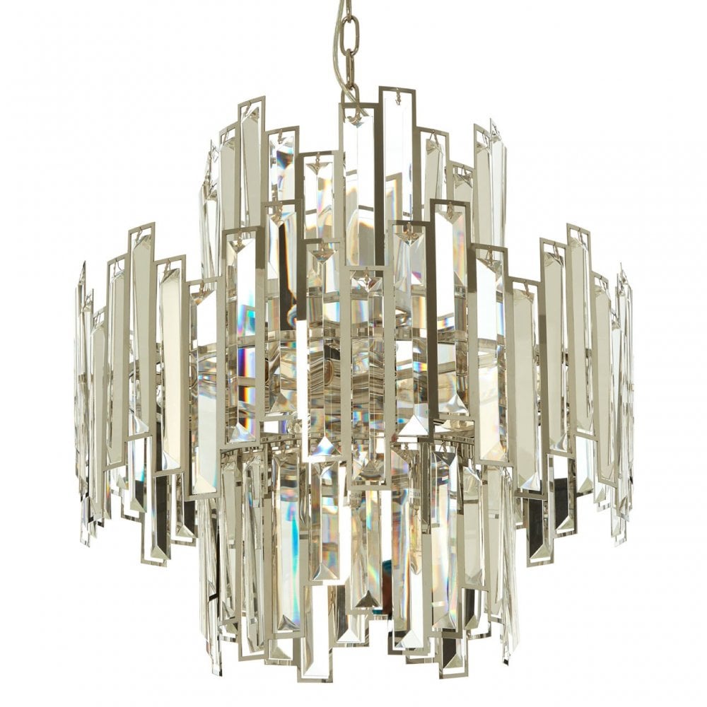 Kelona Small Chandelier, Crystal, Stainless Steel