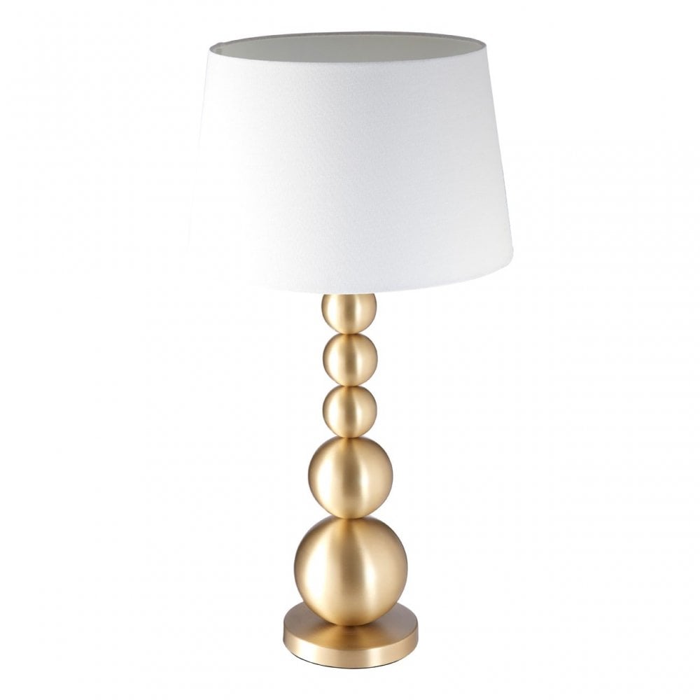 Stacked Table Lamp, Iron, Linen, Gold