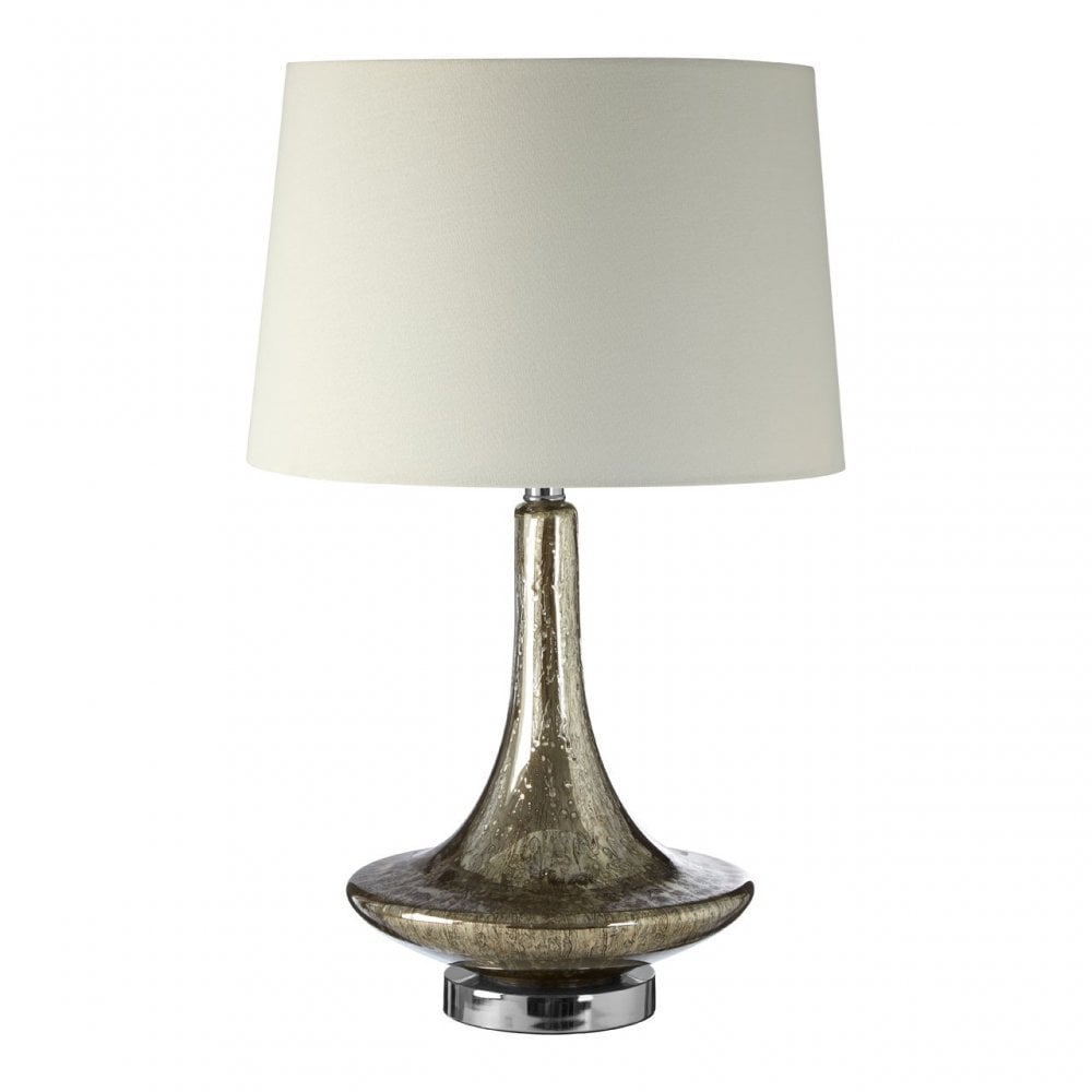 Mercury Table Lamp, Glass, Iron, Linen, Champagne