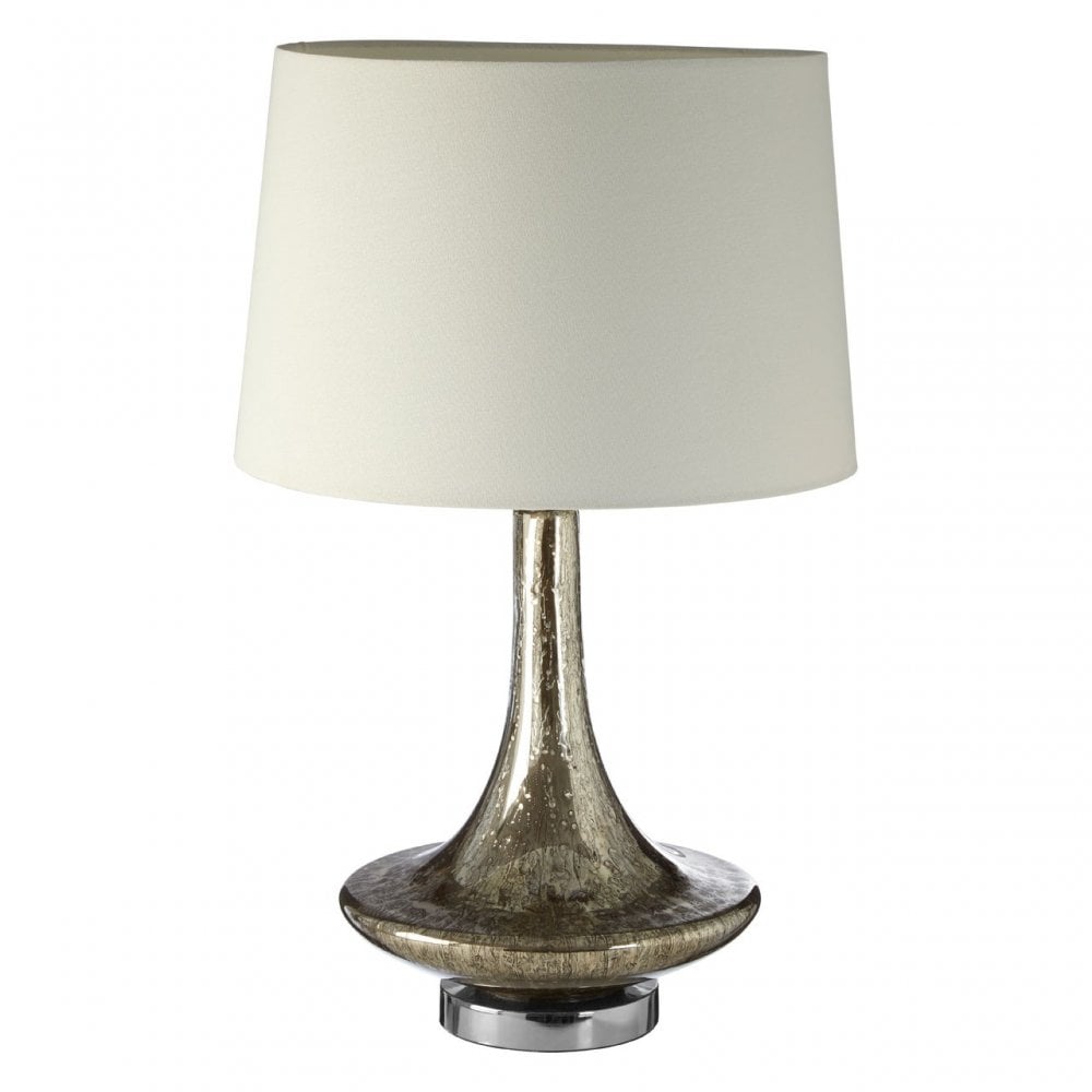 Mercury Table Lamp, Glass, Iron, Linen, Champagne