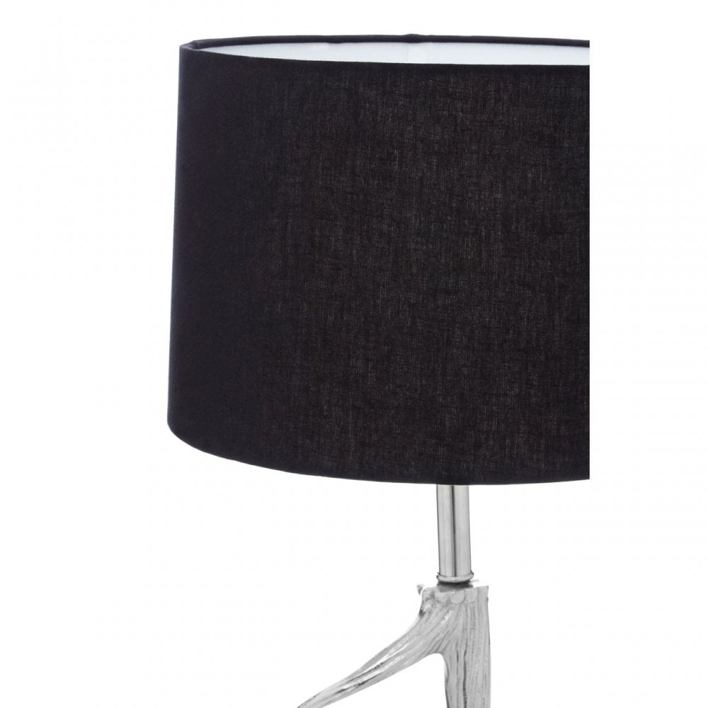 Table Lamp with Antler Base, Aluminium, Nickel, Silver