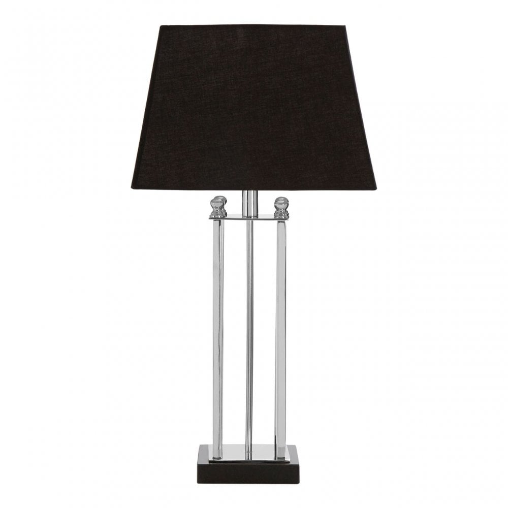 Hoffmann Table Lamp, Fabric and PVC, Granite, Iron, Stainless Steel, Silver