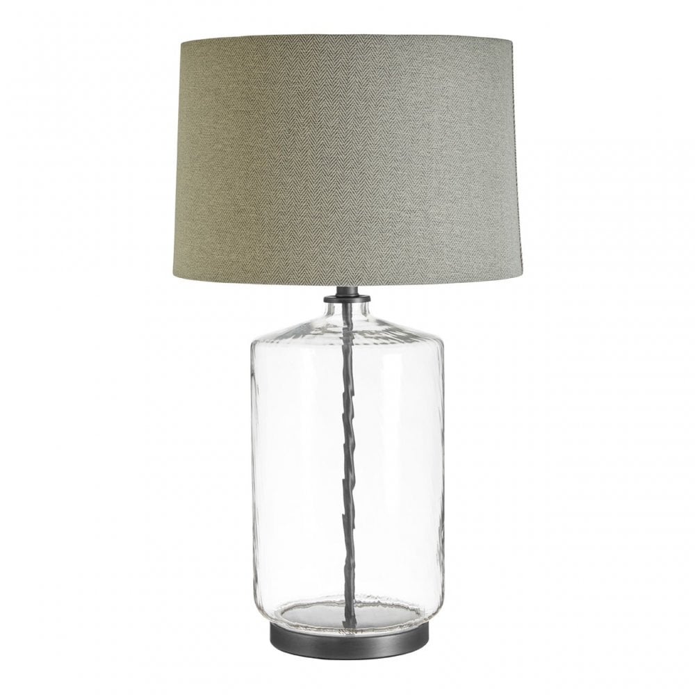 Unita Table Lamp, Fabric, Glass, Grey