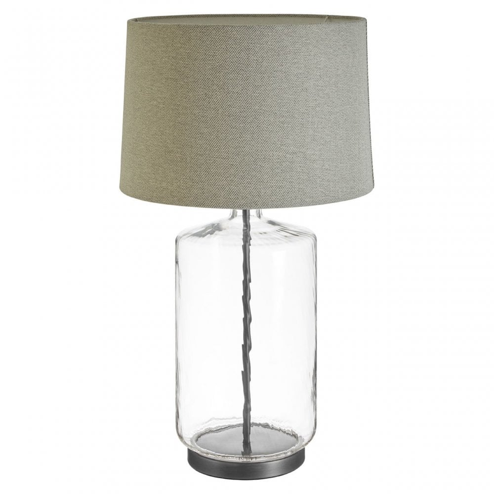 Unita Table Lamp, Fabric, Glass, Grey