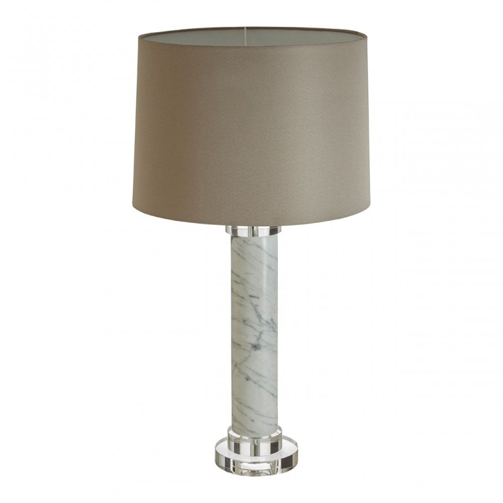 Ursina Table Lamp, Fabric, Marble, Grey