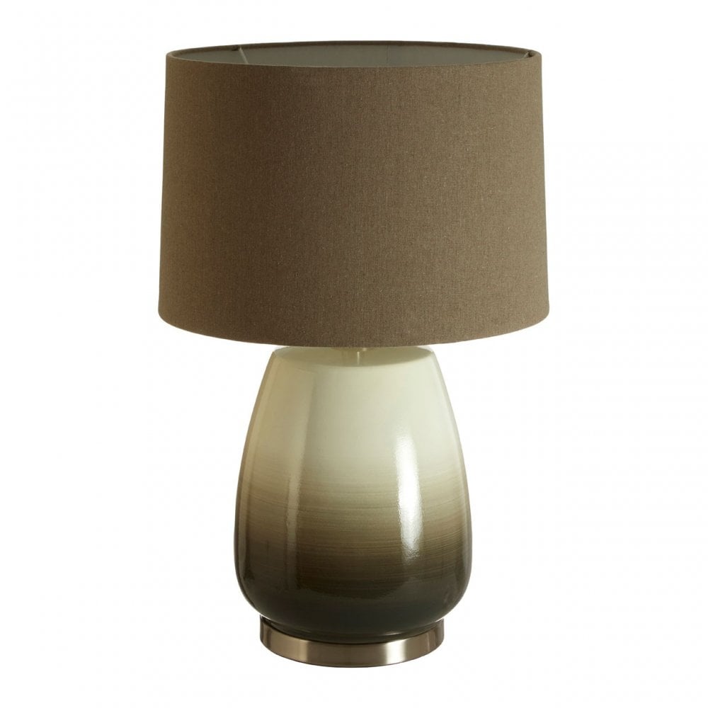 Unice Table Lamp with EU Plug, Ceramic, Fabric, Green