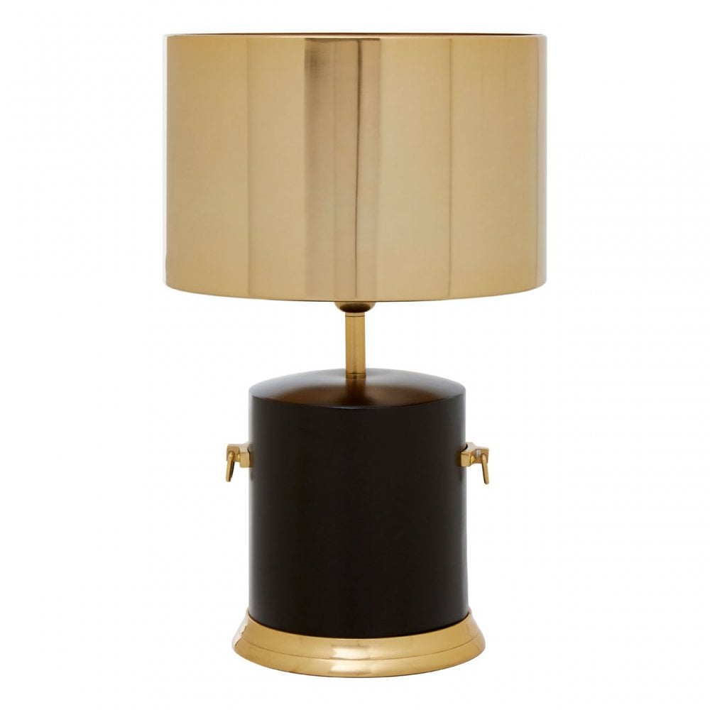 Melvin Drum Shade Table Lamp, Aluminium, Brass, Iron, Steel, Gold