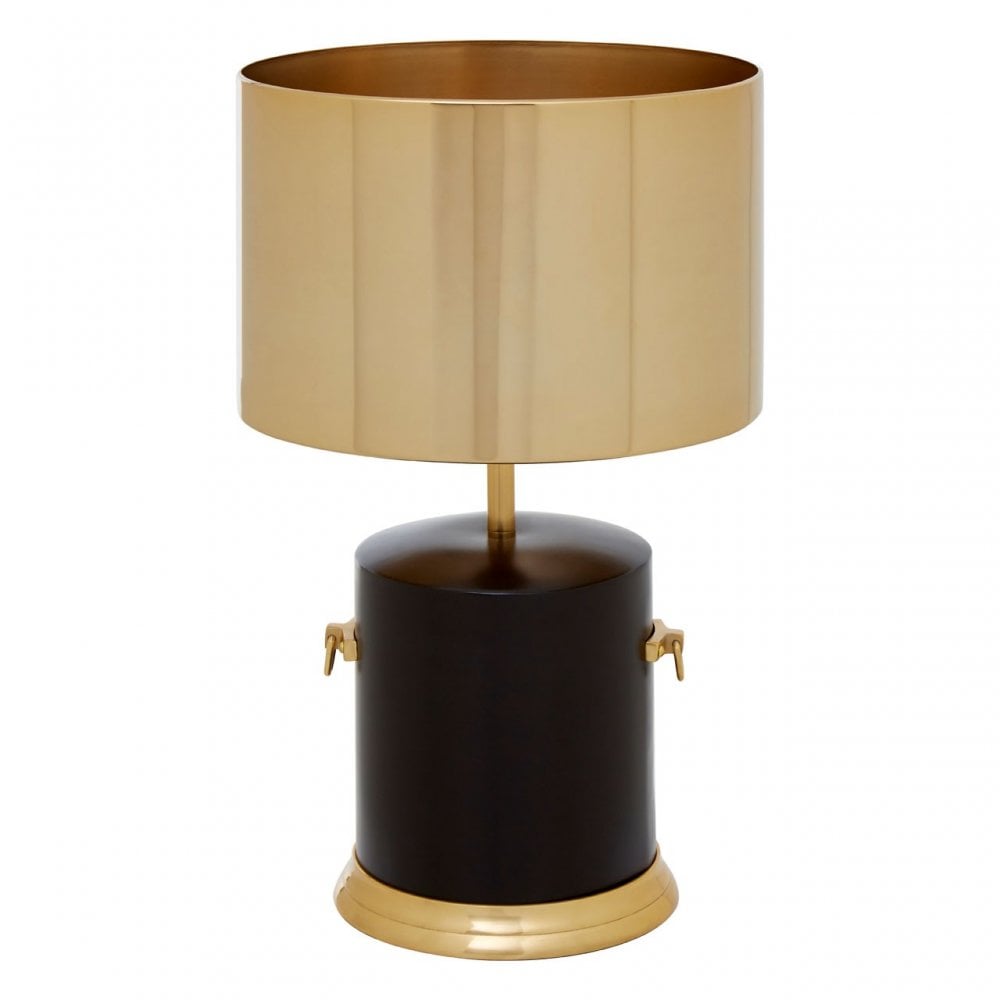 Melvin Drum Shade Table Lamp, Aluminium, Brass, Iron, Steel, Gold