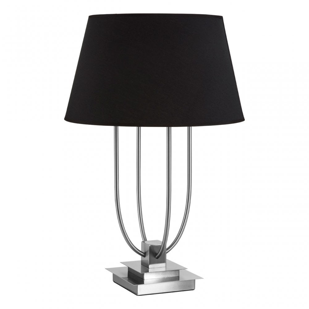 Buffet Regents Black Shade / EU Plug Table Lamp, Metal, Black