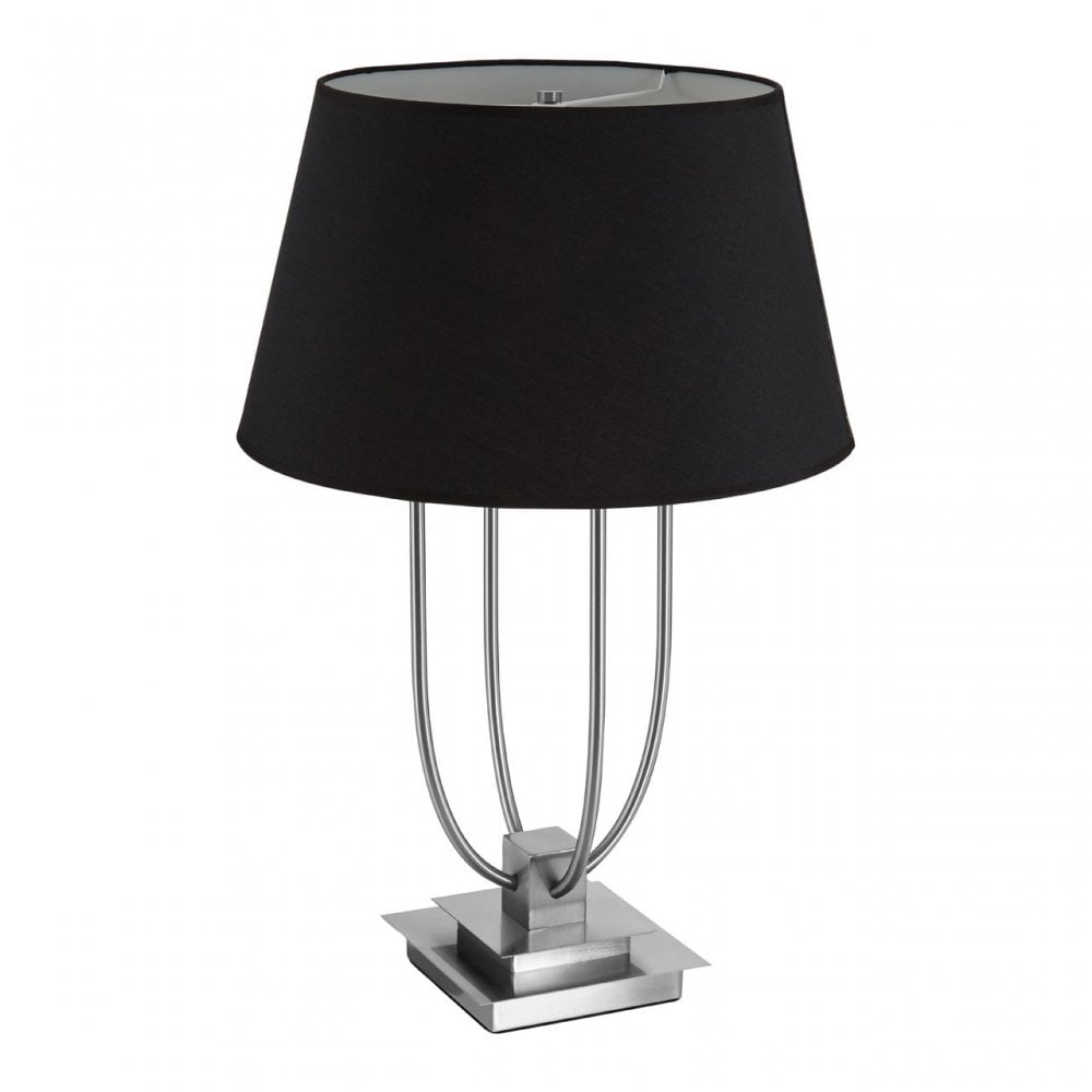 Buffet Regents Black Shade / EU Plug Table Lamp, Metal, Black