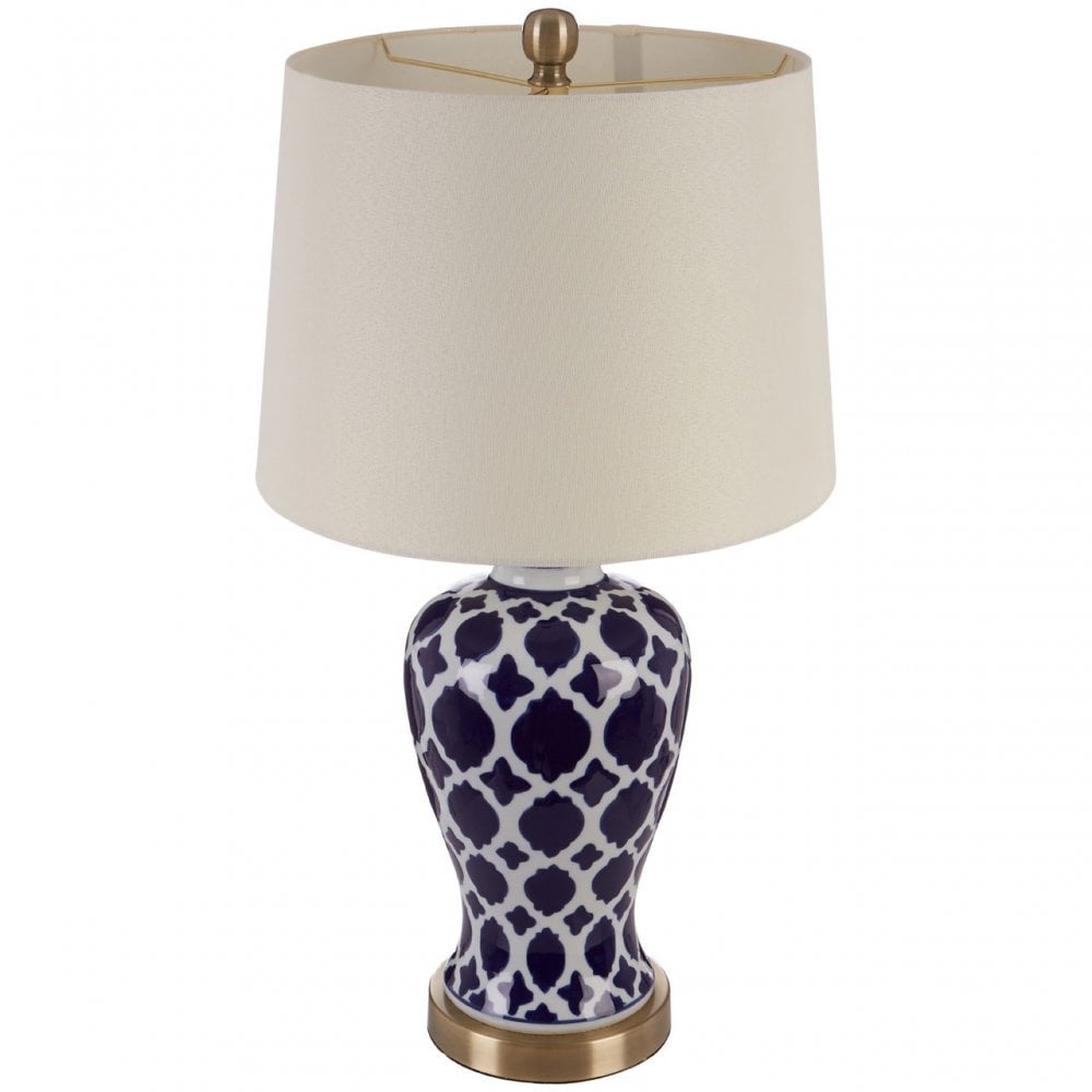 Paloma Table Lamp, Ceramic, Linen, Blue