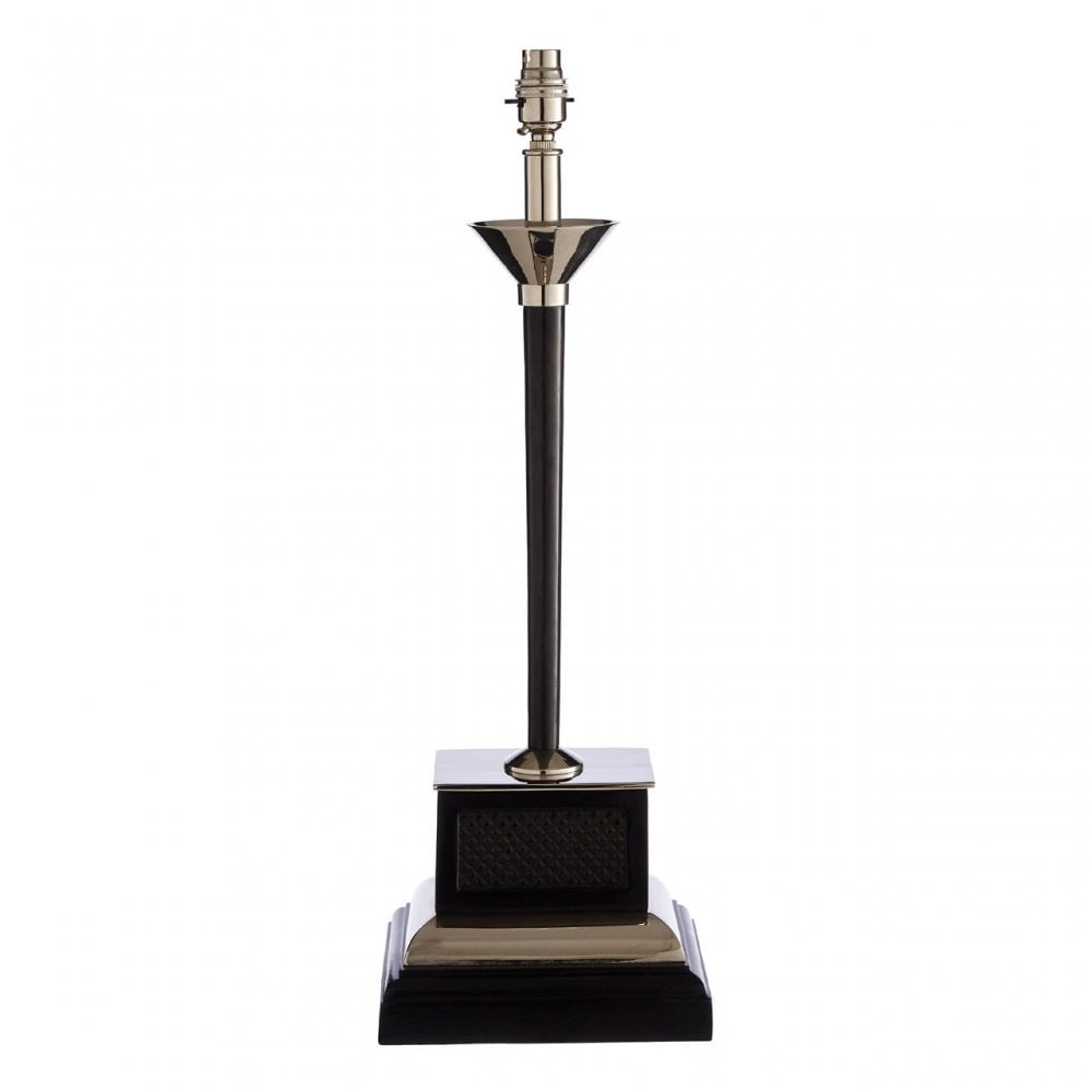 Butler Lamp Base, Marble, Brass, Nickel, Black