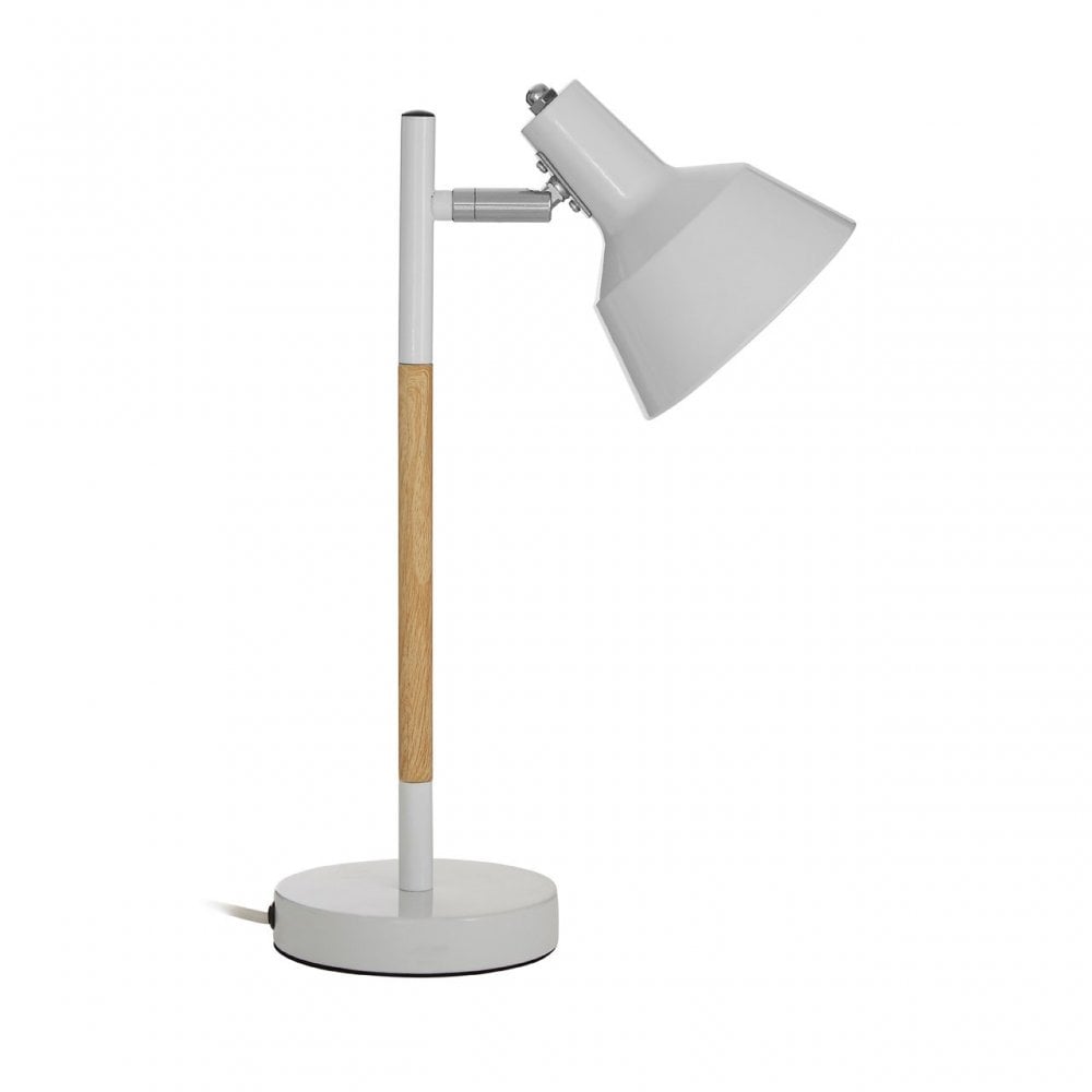 Bryson White Wood / Metal Table Lamp, Wood, White