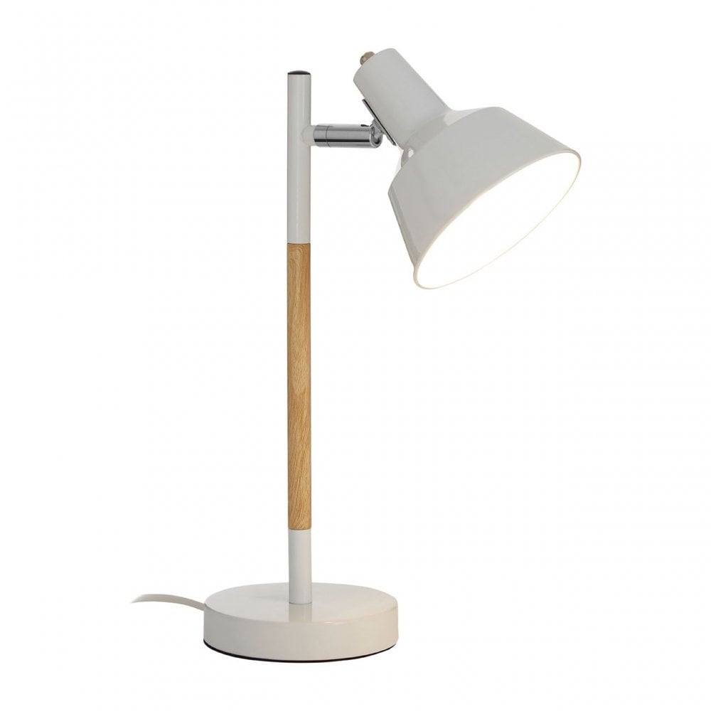 Bryson White Wood / Metal Table Lamp, Wood, White