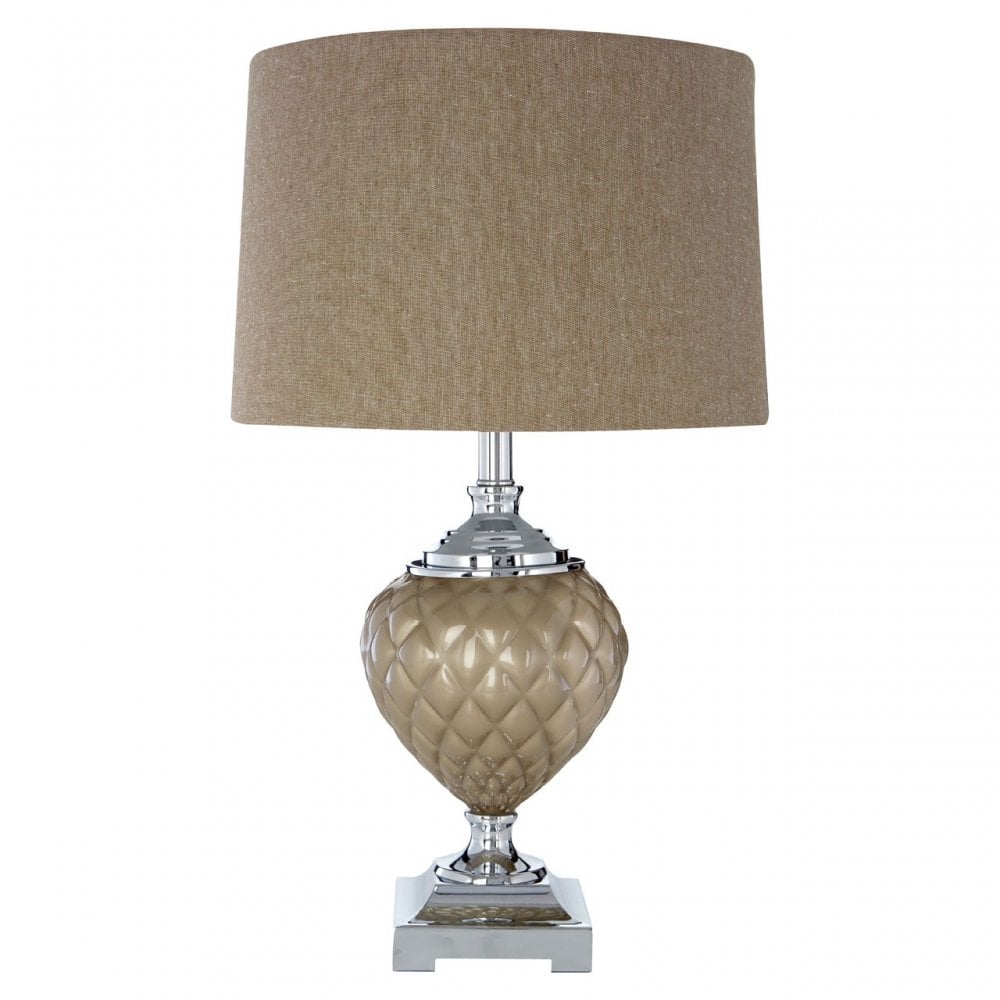 Ulla Table Lamp, Glass, Iron, Linen