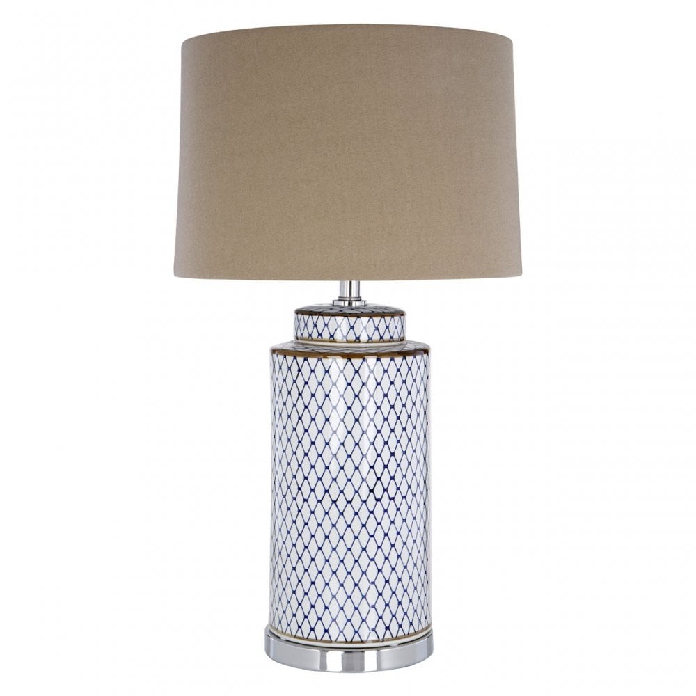 Uma Table Lamp, Ceramic, Linen, Grey