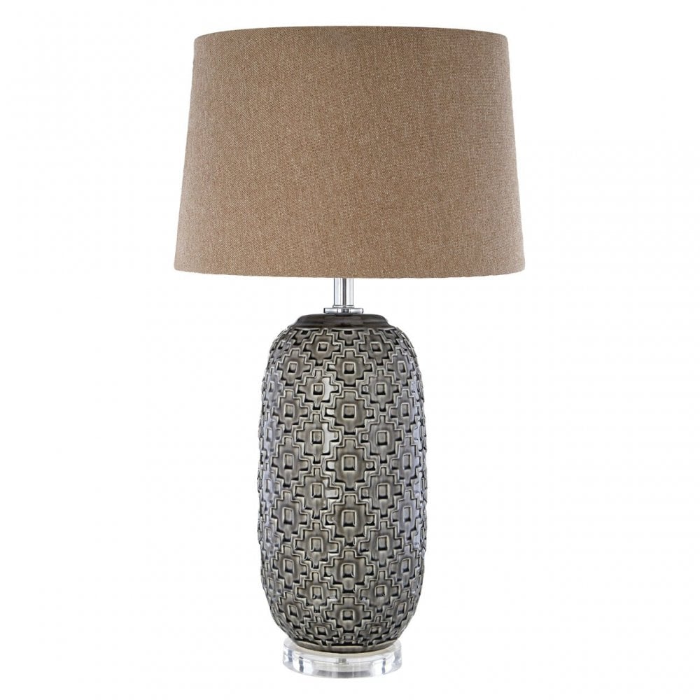 Udele Table Lamp, Ceramic, Linen