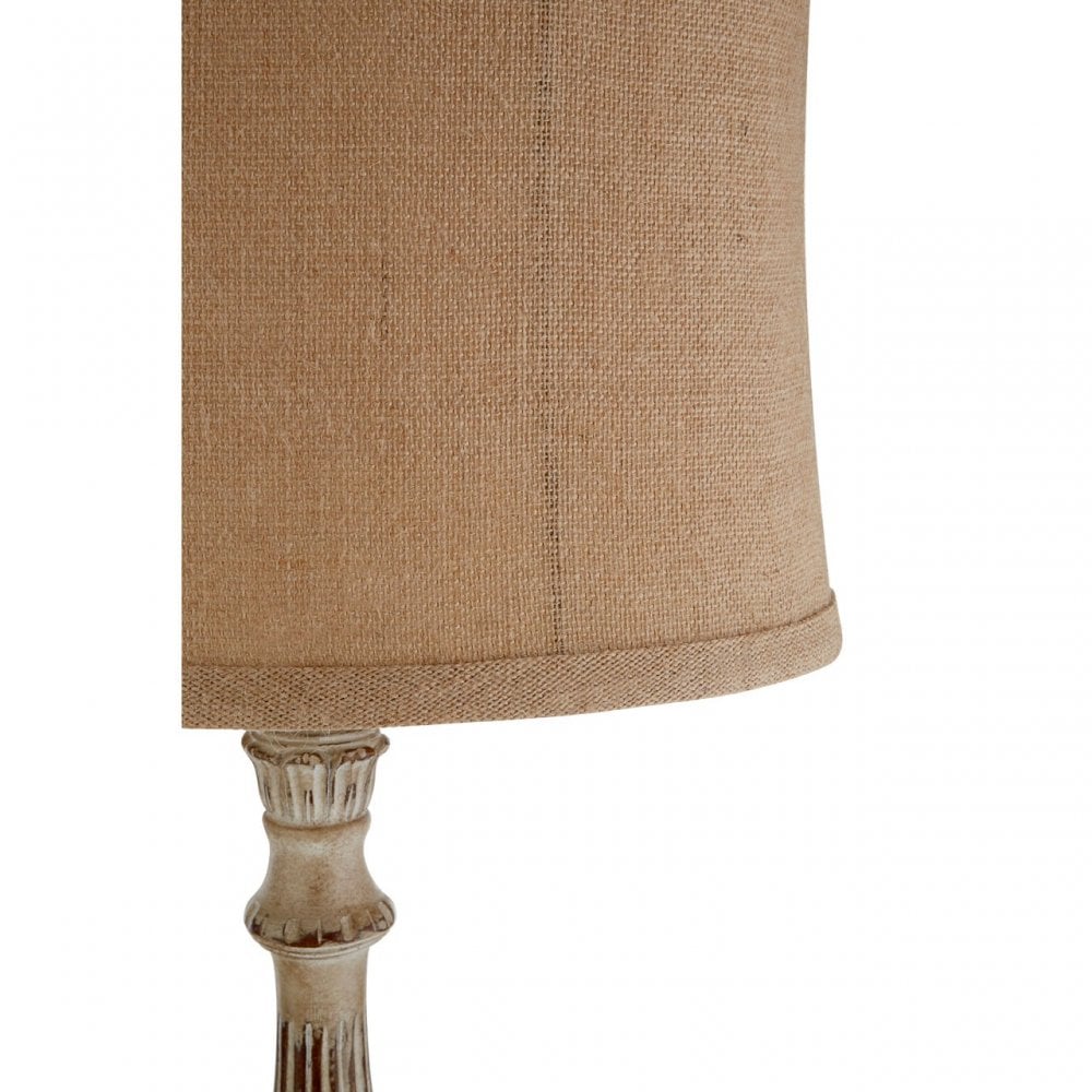 Petra Table Lamp, Fabric, Polyresin, Brown