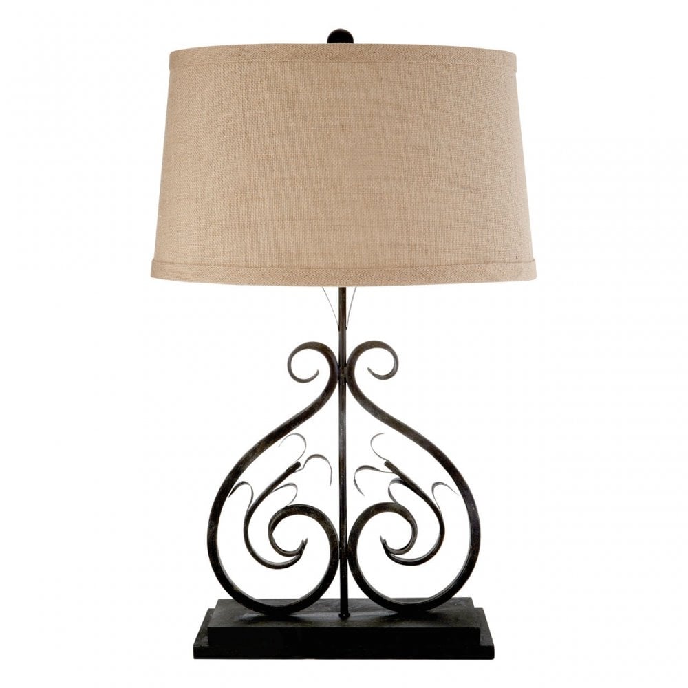 Portia Table Lamp, Fabric, Black