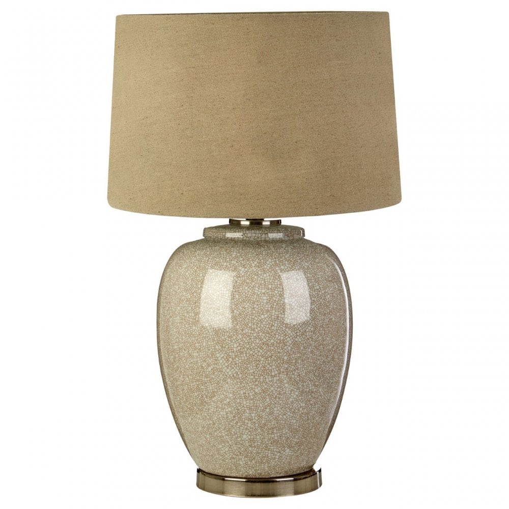 Anora Table Lamp, Ceramic, Linen, Natural