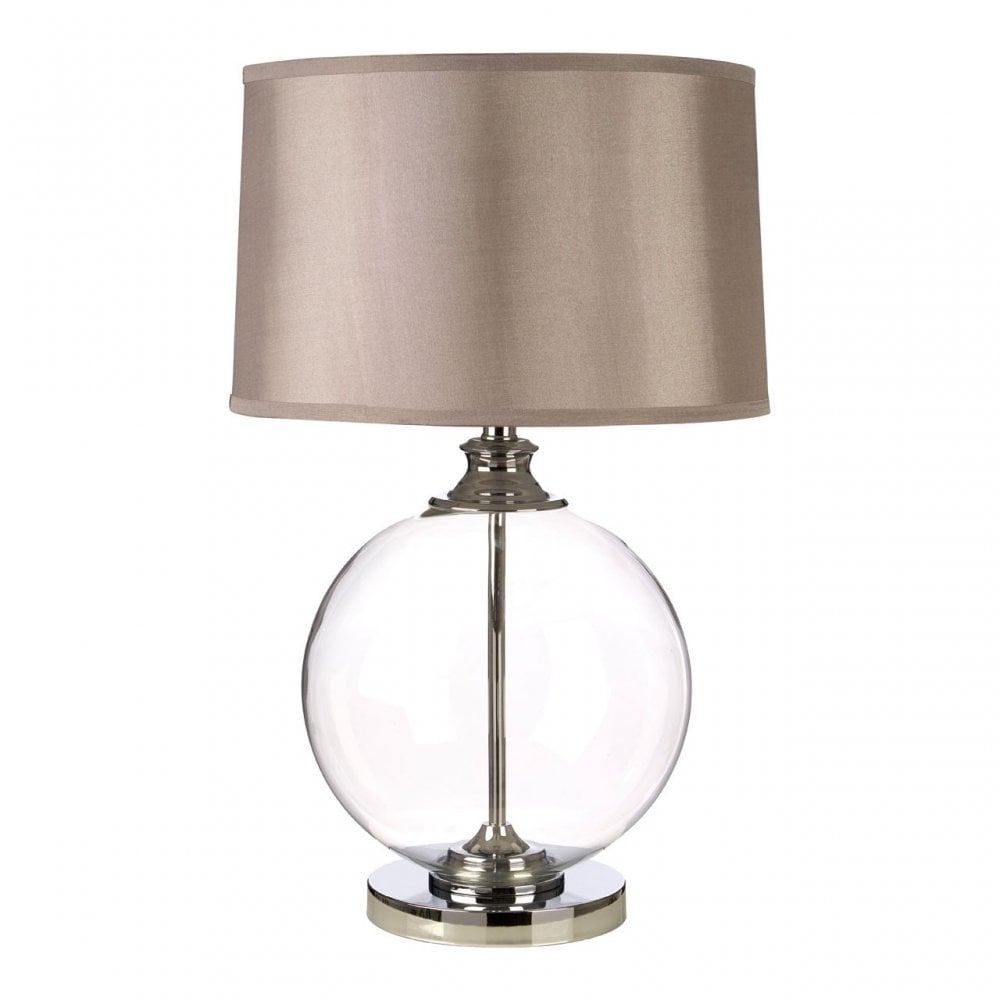 Edna Small Table Lamp, Glass, Silk, Clear